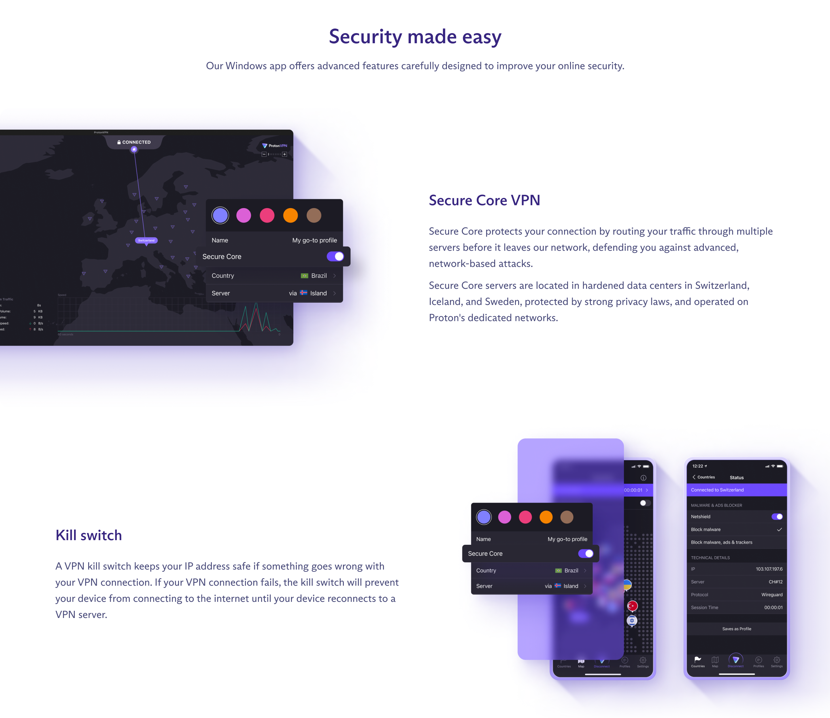 Proton VPN security features